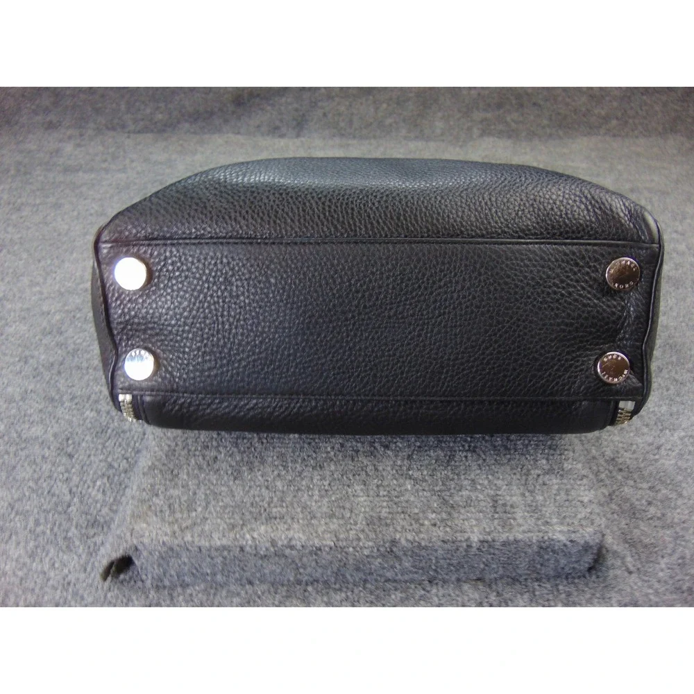 Michael Kors Savannah Satchel Black Pebbled Leather Silver Hardware‎ 38F5YSLT2L